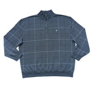NAUTICA Men's Quarter-Zip Pullover Sweatshirt. Plus Size XXXL
